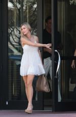 JOANNA KRUPA in Whote Dress Out and About in Miami