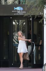 JOANNA KRUPA in Whote Dress Out and About in Miami