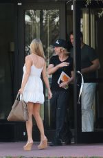 JOANNA KRUPA in Whote Dress Out and About in Miami