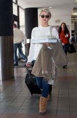 JULIANE HOUGH Sports Much Shorter Hair at LAX Airport