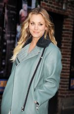 KALEY CUOCO Arrives at The Late Show with David Letterman in New York