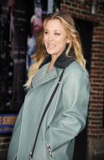 KALEY CUOCO Arrives at The Late Show with David Letterman in New York