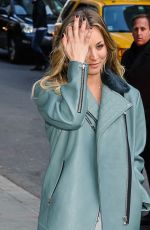 KALEY CUOCO Arrives at The Late Show with David Letterman in New York