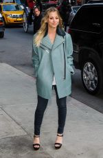 KALEY CUOCO Arrives at The Late Show with David Letterman in New York