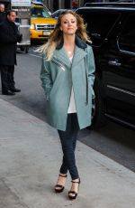 KALEY CUOCO Arrives at The Late Show with David Letterman in New York