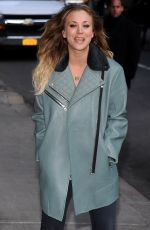 KALEY CUOCO Arrives at The Late Show with David Letterman in New York