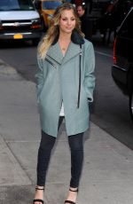 KALEY CUOCO Arrives at The Late Show with David Letterman in New York