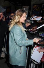 KALEY CUOCO Arrives at The Late Show with David Letterman in New York