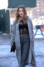 KATIE CASIDY Arrives at Lincoln Centre During Mmercedes-Benz Fashion Week in new York