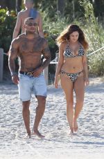 KELLY BROOK in Bikini at a Beach in Miami