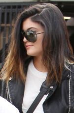 KYLIE JENNER Arrives at Andy Lecompte Salon in Los Angeles