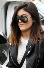 KYLIE JENNER Arrives at Andy Lecompte Salon in Los Angeles