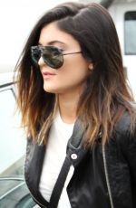 KYLIE JENNER Arrives at Andy Lecompte Salon in Los Angeles