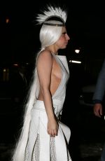LADY GAGA Arrives at Quality Meats Restaurant in New York