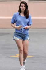 LANA DEL REY in Jeans Shorts Out for a Coffee at Bruno Cafe in Los Angeles