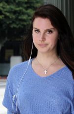 LANA DEL REY in Jeans Shorts Out for a Coffee at Bruno Cafe in Los Angeles