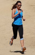 LEA MICHELE Jogging at the Runyon Canyon Park