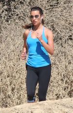 LEA MICHELE Jogging at the Runyon Canyon Park