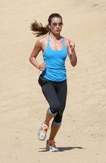 LEA MICHELE Jogging at the Runyon Canyon Park