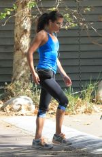 LEA MICHELE Jogging at the Runyon Canyon Park