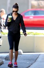 LEA MICHELE Leaves Earth Bar in West Hollywood