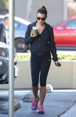 LEA MICHELE Leaves Earth Bar in West Hollywood