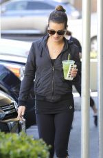 LEA MICHELE Leaves Earth Bar in West Hollywood