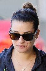 LEA MICHELE Leaves Earth Bar in West Hollywood