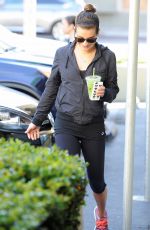 LEA MICHELE Leaves Earth Bar in West Hollywood