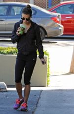 LEA MICHELE Leaves Earth Bar in West Hollywood