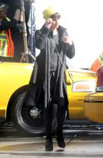 LEA MICHELE on the Set of Glee