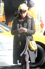 LEA MICHELE on the Set of Glee