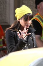 LEA MICHELE on the Set of Glee