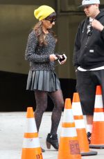 LEA MICHELE on the Set of Glee