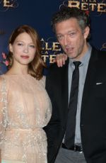 LEA SEYDOUX and Vincent Cassel at La Belle and La Bete Premiere at Gaumont Opera in Paris