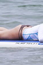 LEANN RIMES in Bikini Bottoms Trying to Paddleboarding in Mexico