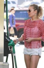 LEANN RIMES in Shorts at a Gas Station in Los Angeles