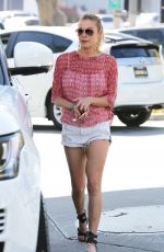 LEANN RIMES in Shorts at a Gas Station in Los Angeles