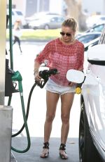 LEANN RIMES in Shorts at a Gas Station in Los Angeles