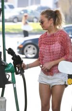 LEANN RIMES in Shorts at a Gas Station in Los Angeles
