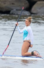 LEANN RIMES Taking Paddleboarding Lesson in Hawaii