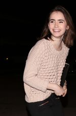LILY COLLINS Arrives at Craig