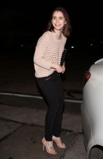 LILY COLLINS Arrives at Craig