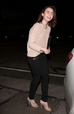LILY COLLINS Arrives at Craig