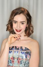 LILY COLLINS at Lancome Pre-Bafta Party in London