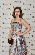 LILY COLLINS at Lancome Pre-Bafta Party in London