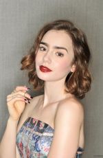 LILY COLLINS at Lancome Pre-Bafta Party in London