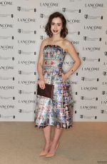 LILY COLLINS at Lancome Pre-Bafta Party in London