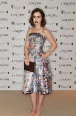 LILY COLLINS at Lancome Pre-Bafta Party in London