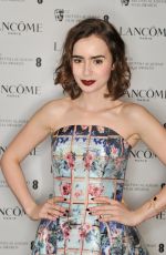LILY COLLINS at Lancome Pre-Bafta Party in London